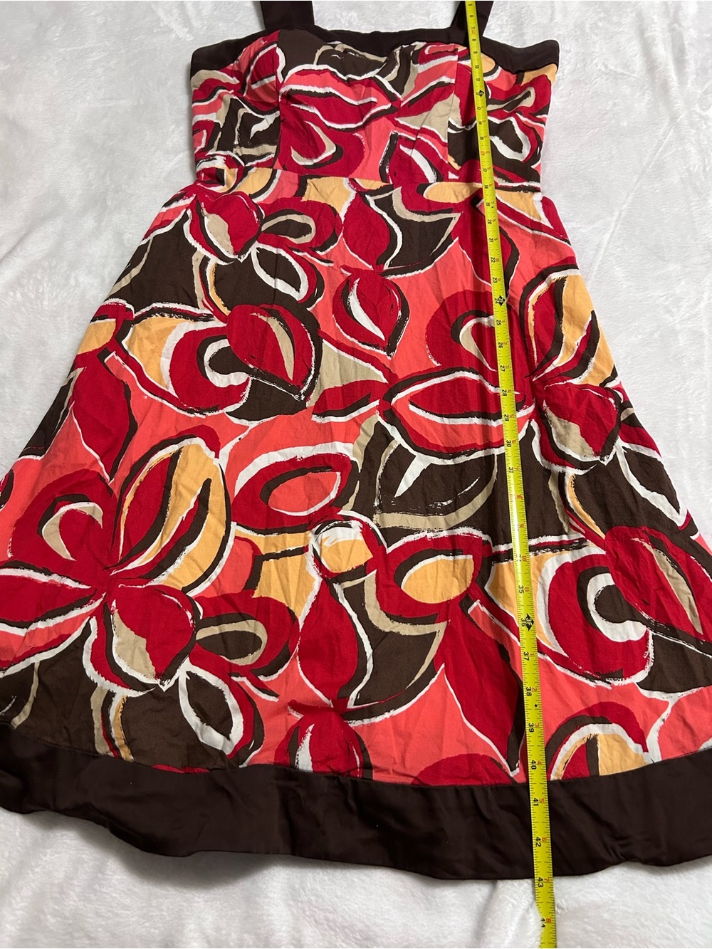 R&K Originals Fit & Flare Midi Dress Women’s Size 14 Brown Red - Picture 8 of 8